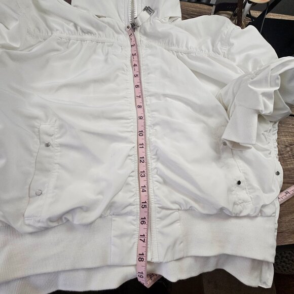 ATHLETA White Hooded Jacket Warm-up Size L - Picture 12 of 15